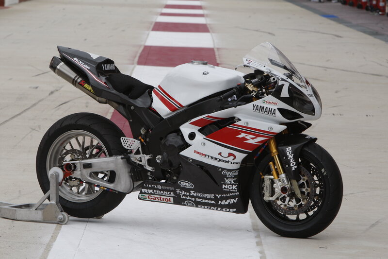 Yamaha racing motorcycle on track