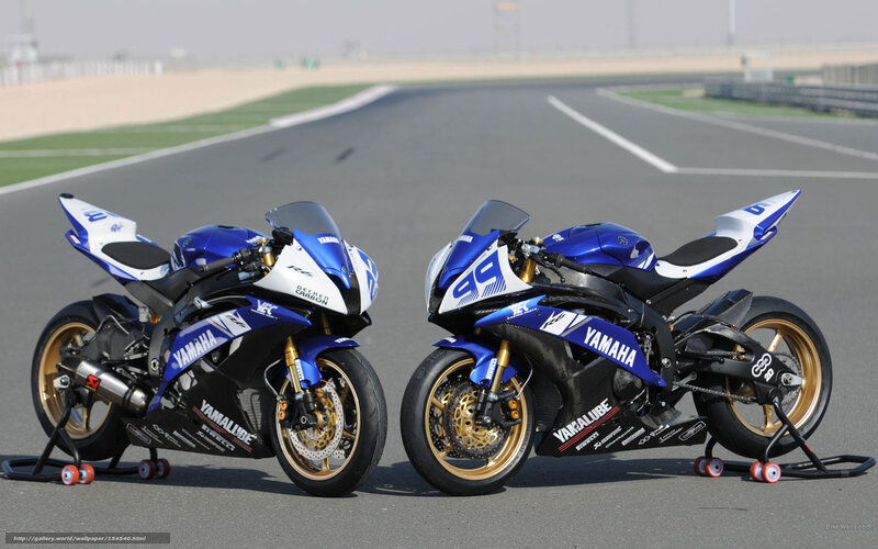 Yamaha racing motorcycles on track