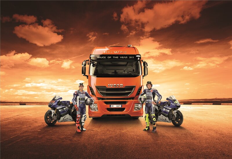 Yamaha riders with Iveco truck