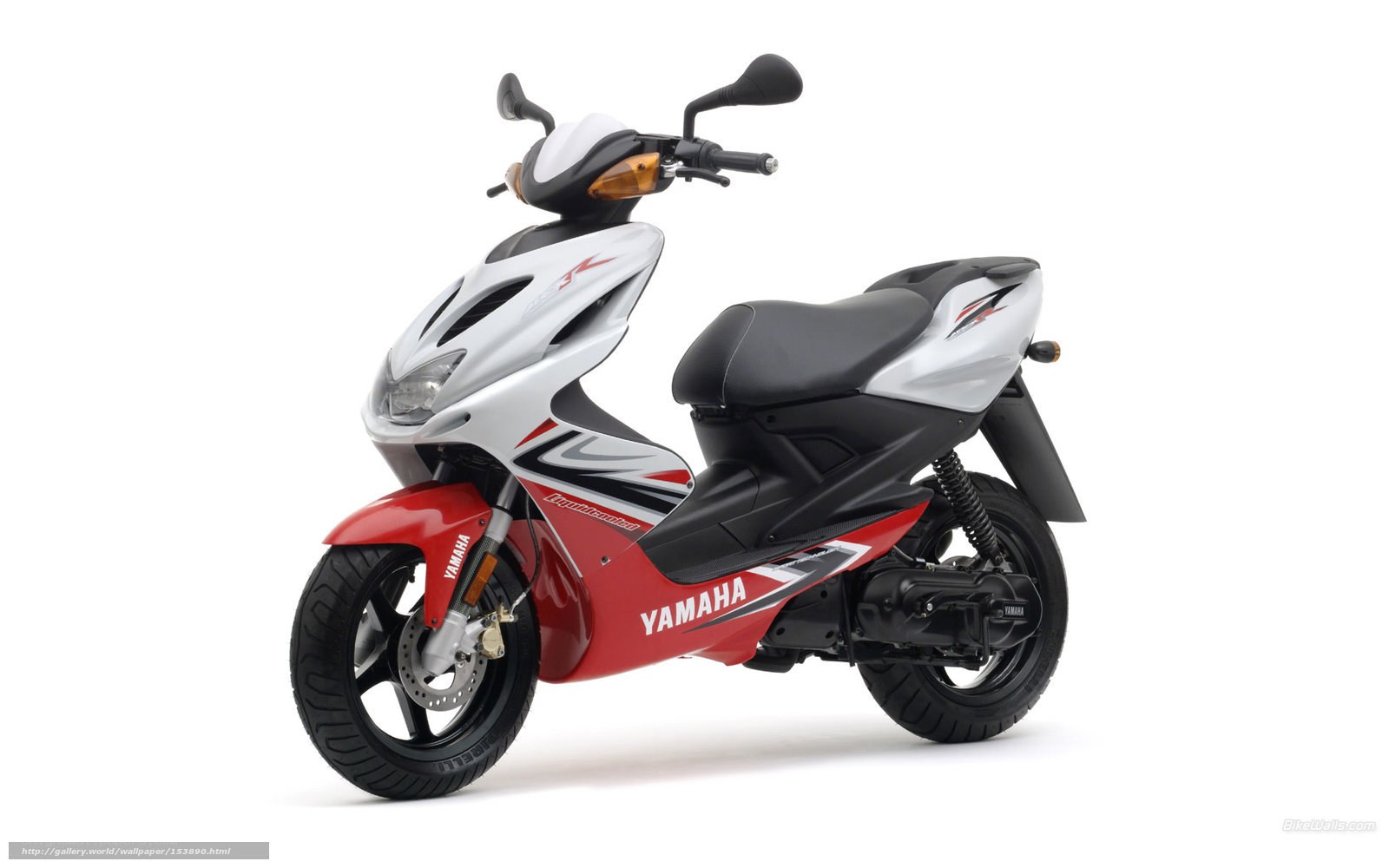Yamaha scooter in red and white