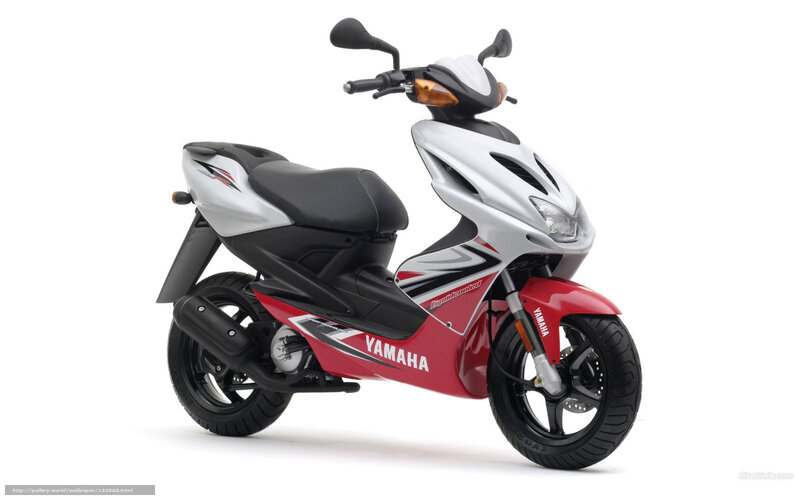 Yamaha scooter in red and white