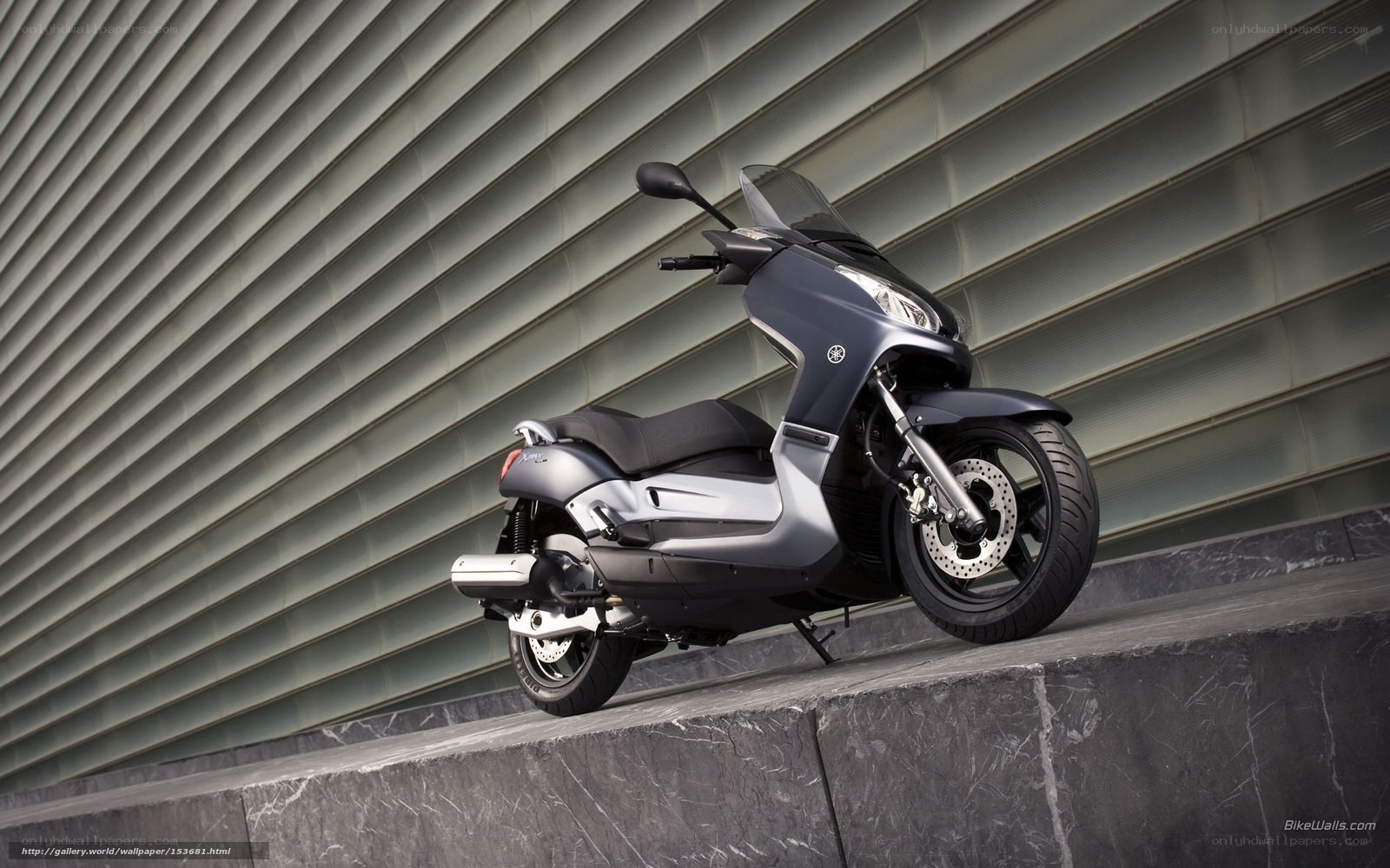 Yamaha scooter on a platform