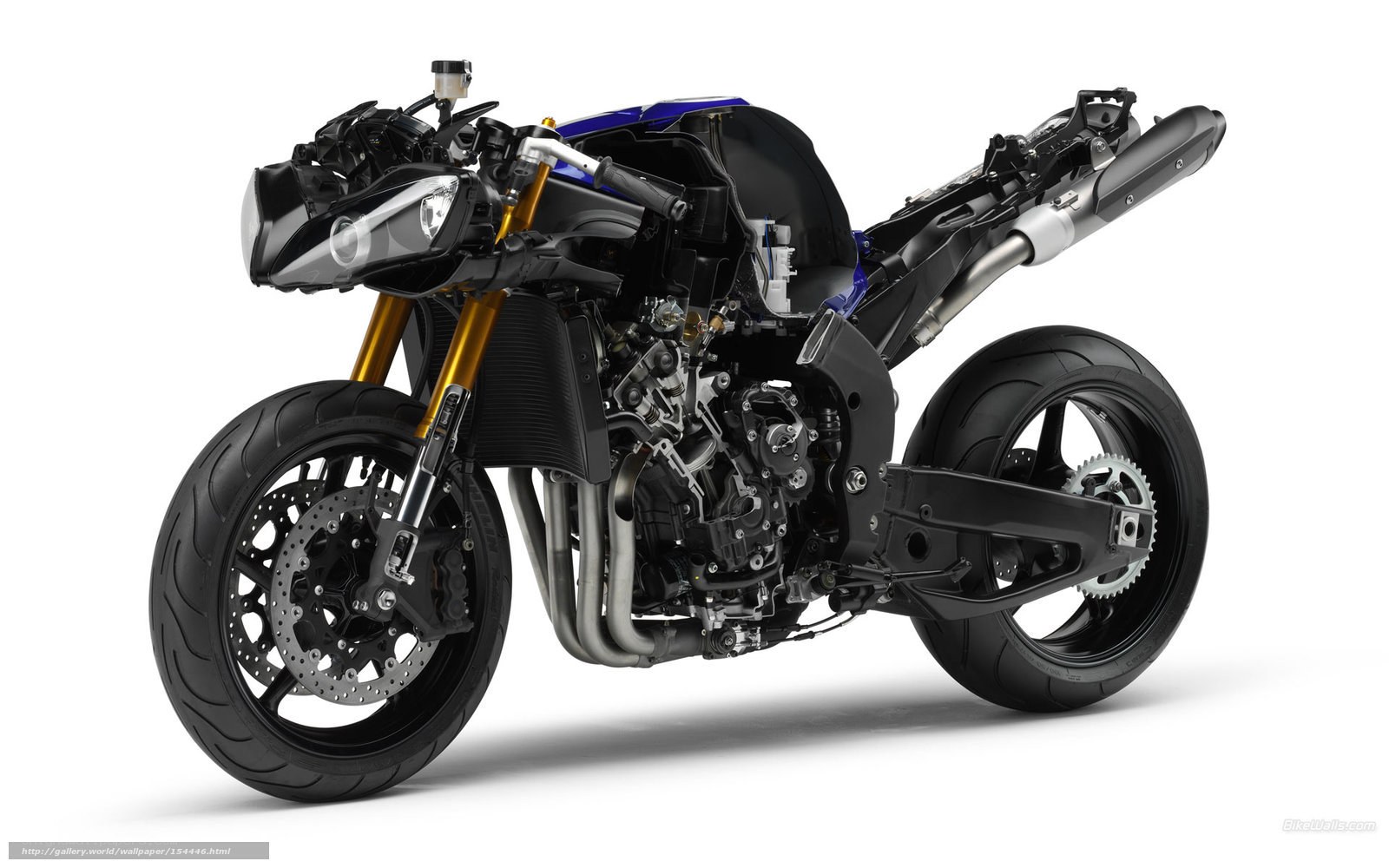 Yamaha sport motorcycle cutaway