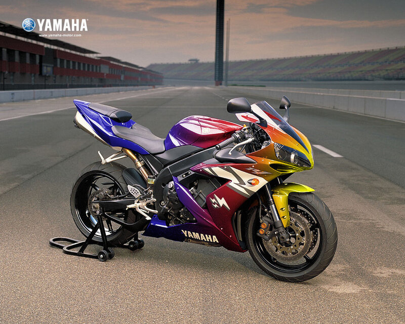 Yamaha sport motorcycle on racetrack