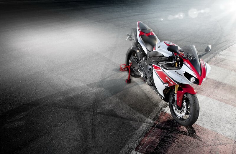 Yamaha sport motorcycle on track