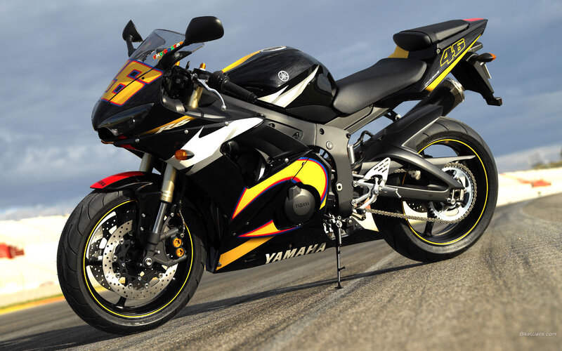 Yamaha sport motorcycle on track