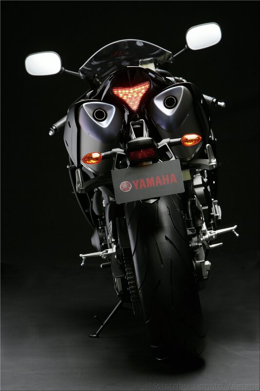 Yamaha sport motorcycle rear view