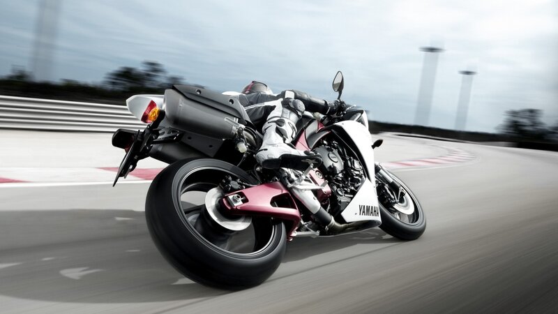 Yamaha sportbike on racetrack