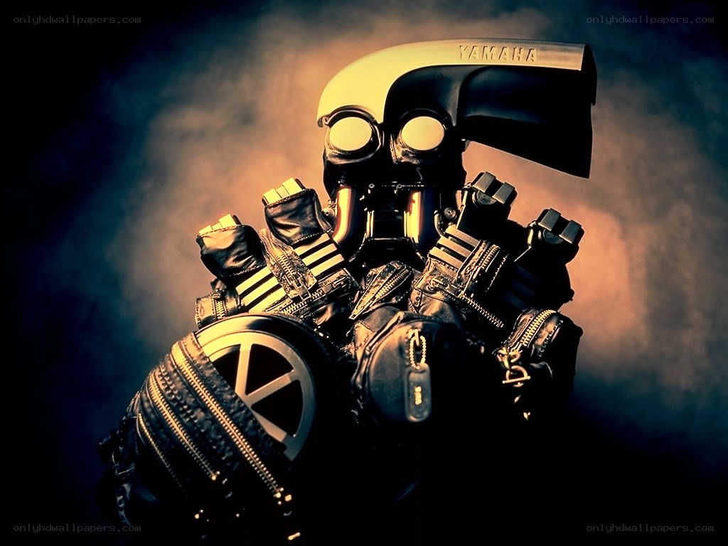 Yamaha-themed robotic figure
