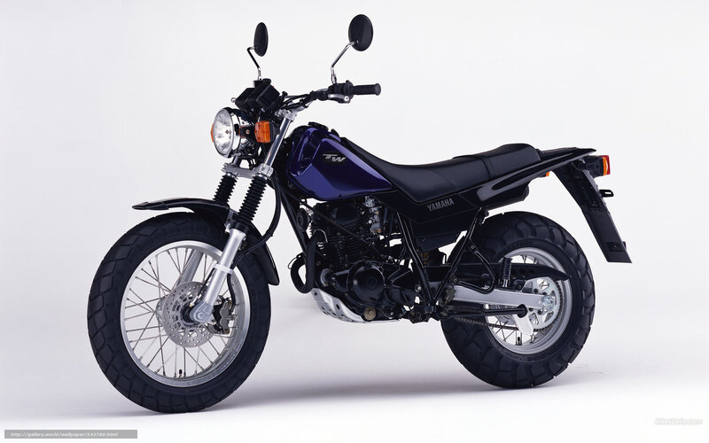 Yamaha TW Motorcycle — Black, Neutral, Photograph