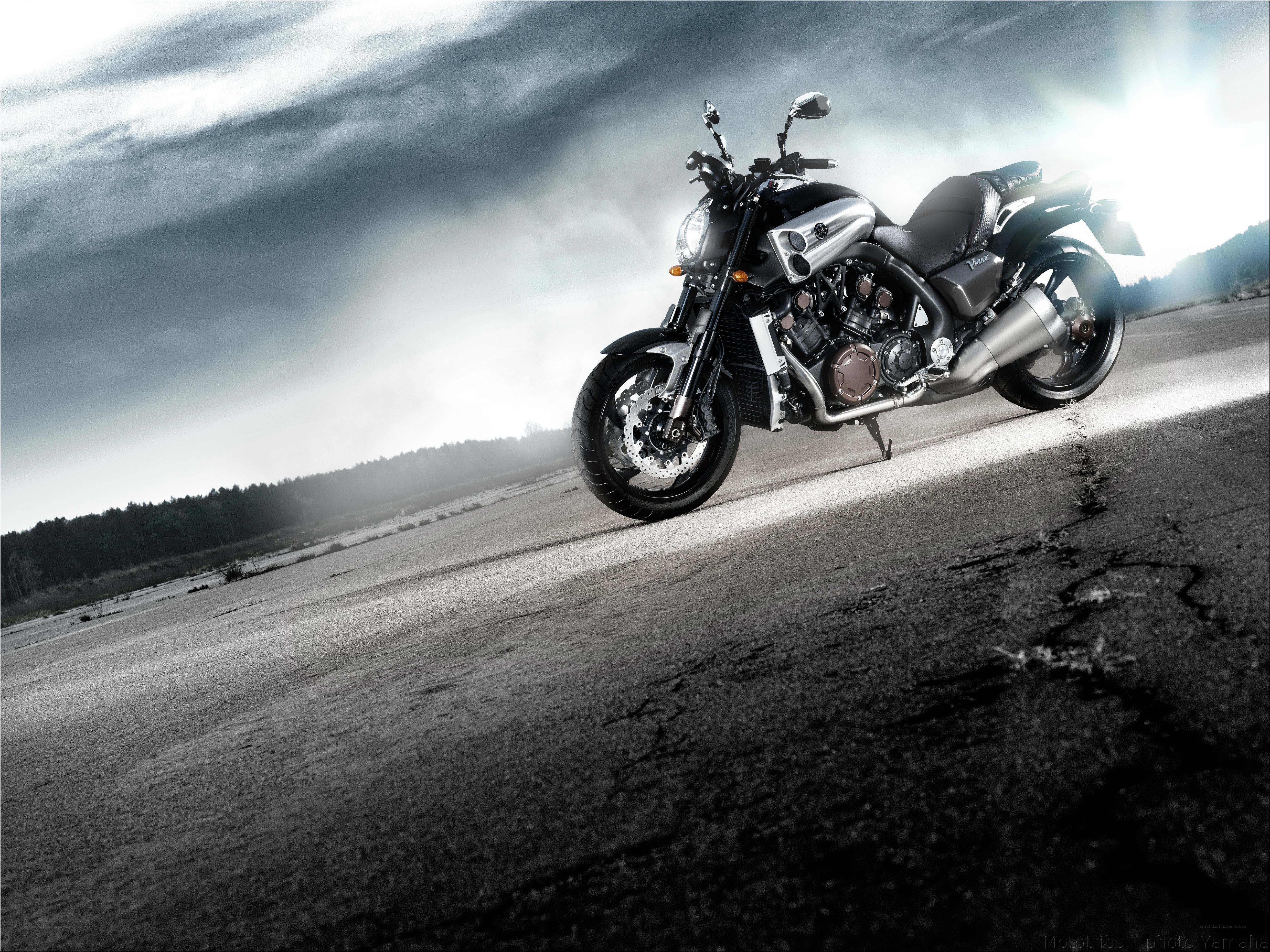 Yamaha V-Max motorcycle on road
