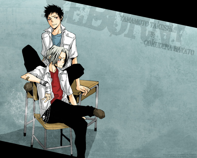 Yamamoto and Gokudera anime art