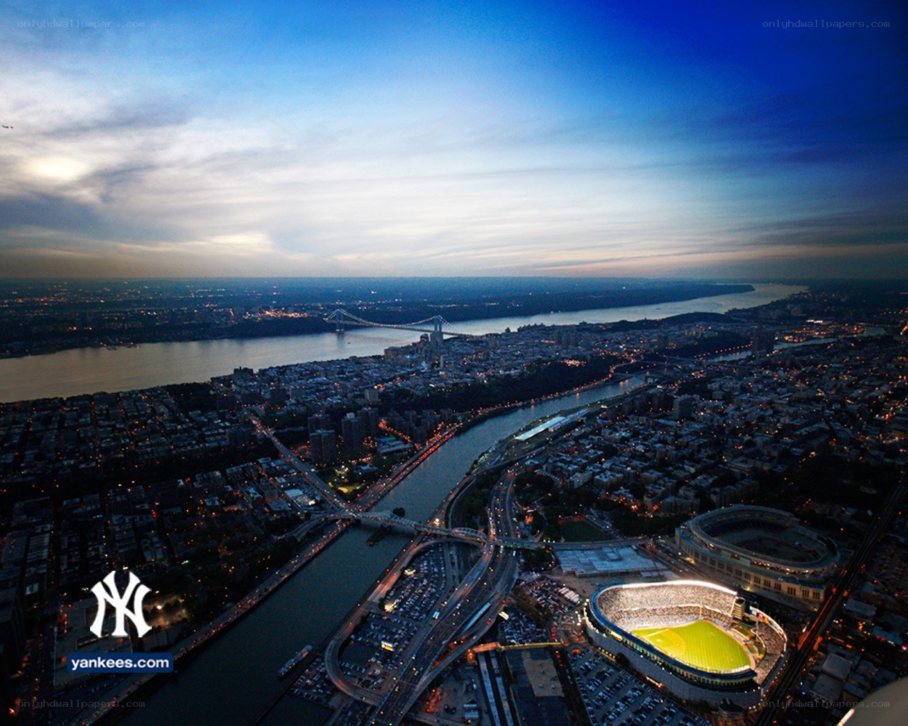 Yankee Stadium at dusk
