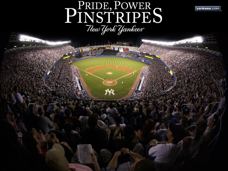 Yankees stadium at night