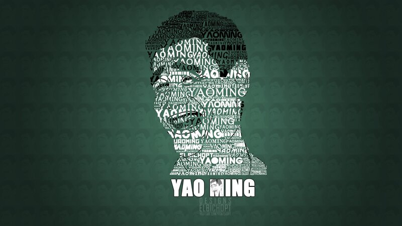 Yao Ming word art portrait