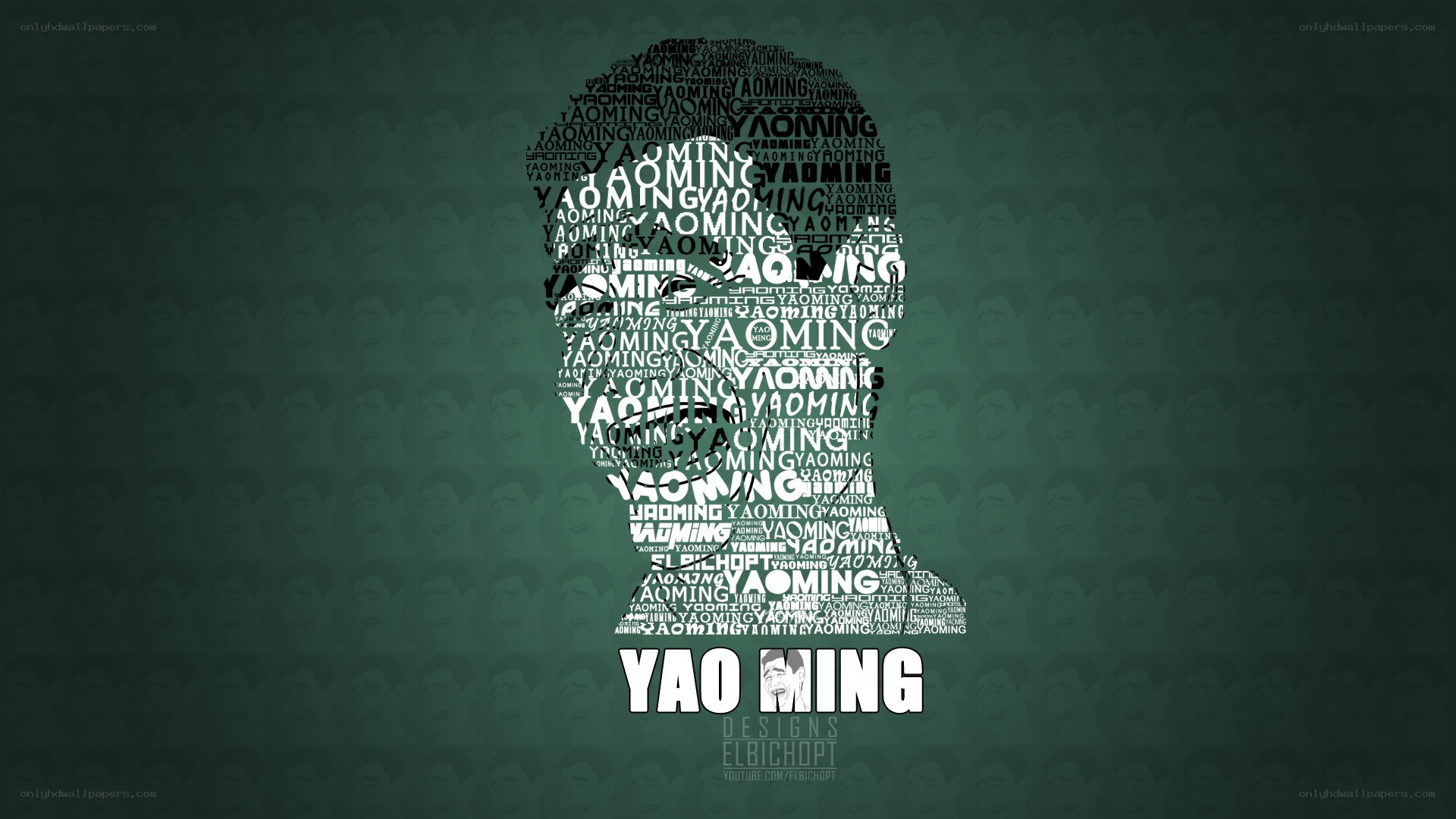 Yao Ming word art portrait
