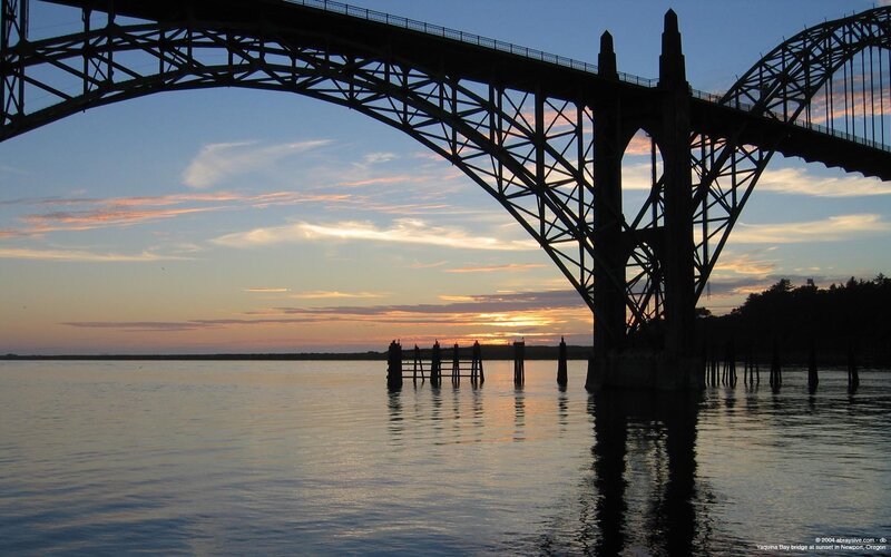 Yaquina Bay Bridge at sunset