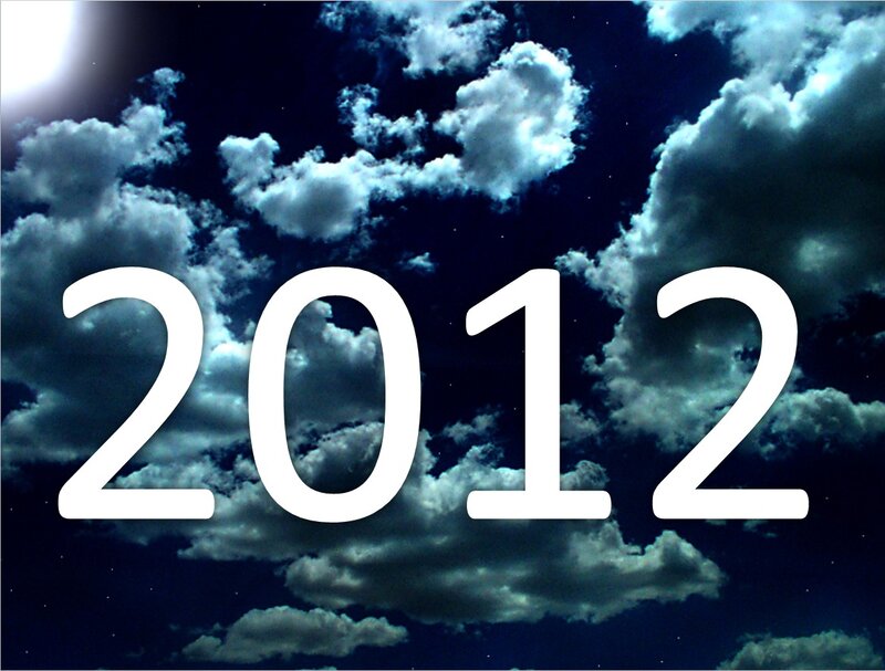 Year 2012 on Cloudy Sky