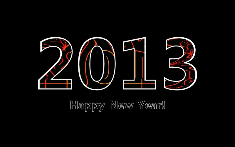Year 2013 Graphic — Black, Celebratory, Digital Art