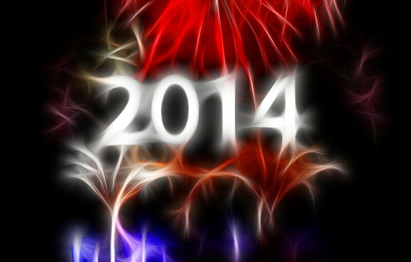 Year 2014 with Fireworks