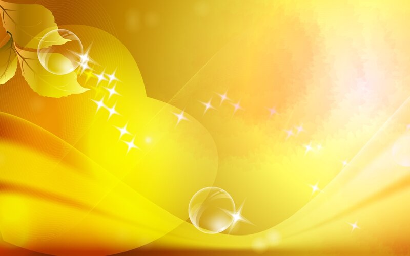 Yellow Abstract Background — Bright, Digital Art, Leaves