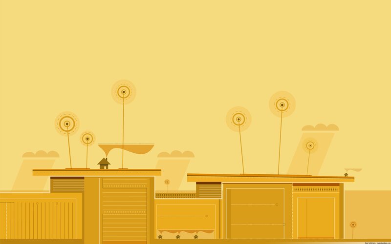 yellow abstract cityscape