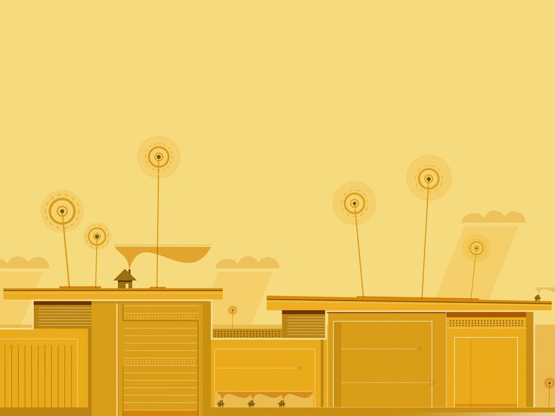 yellow abstract cityscape