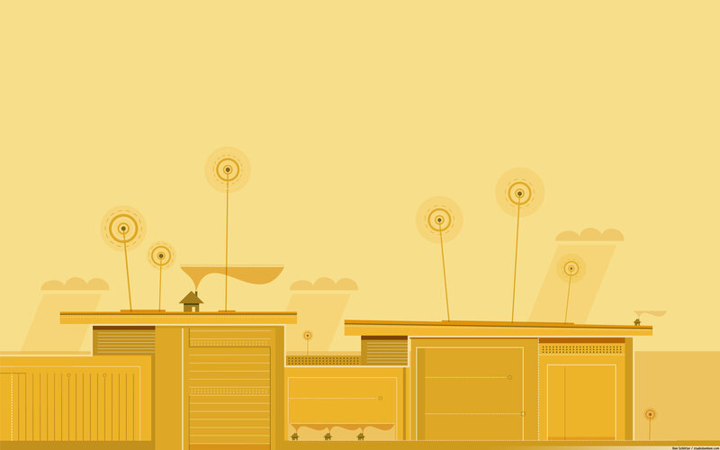 yellow abstract cityscape