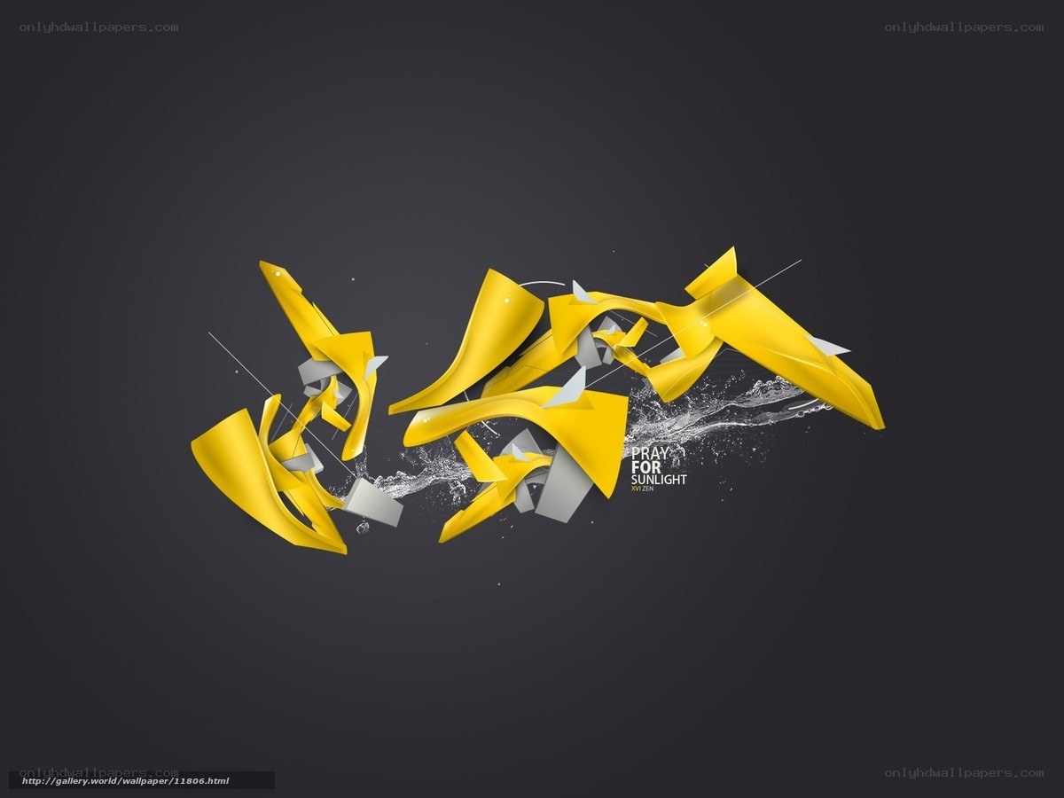 Yellow abstract design with text