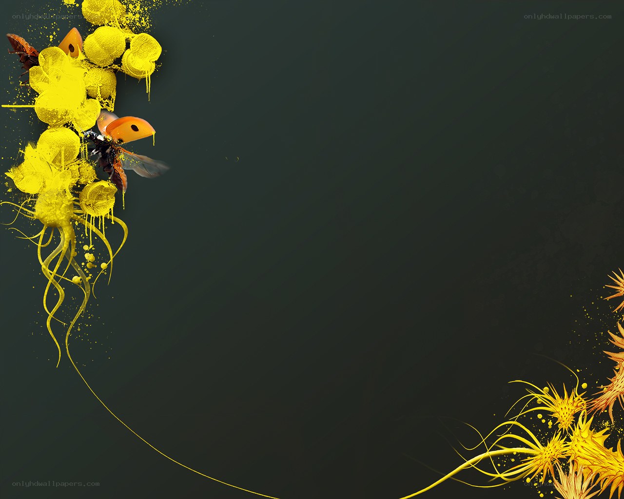 yellow abstract floral design