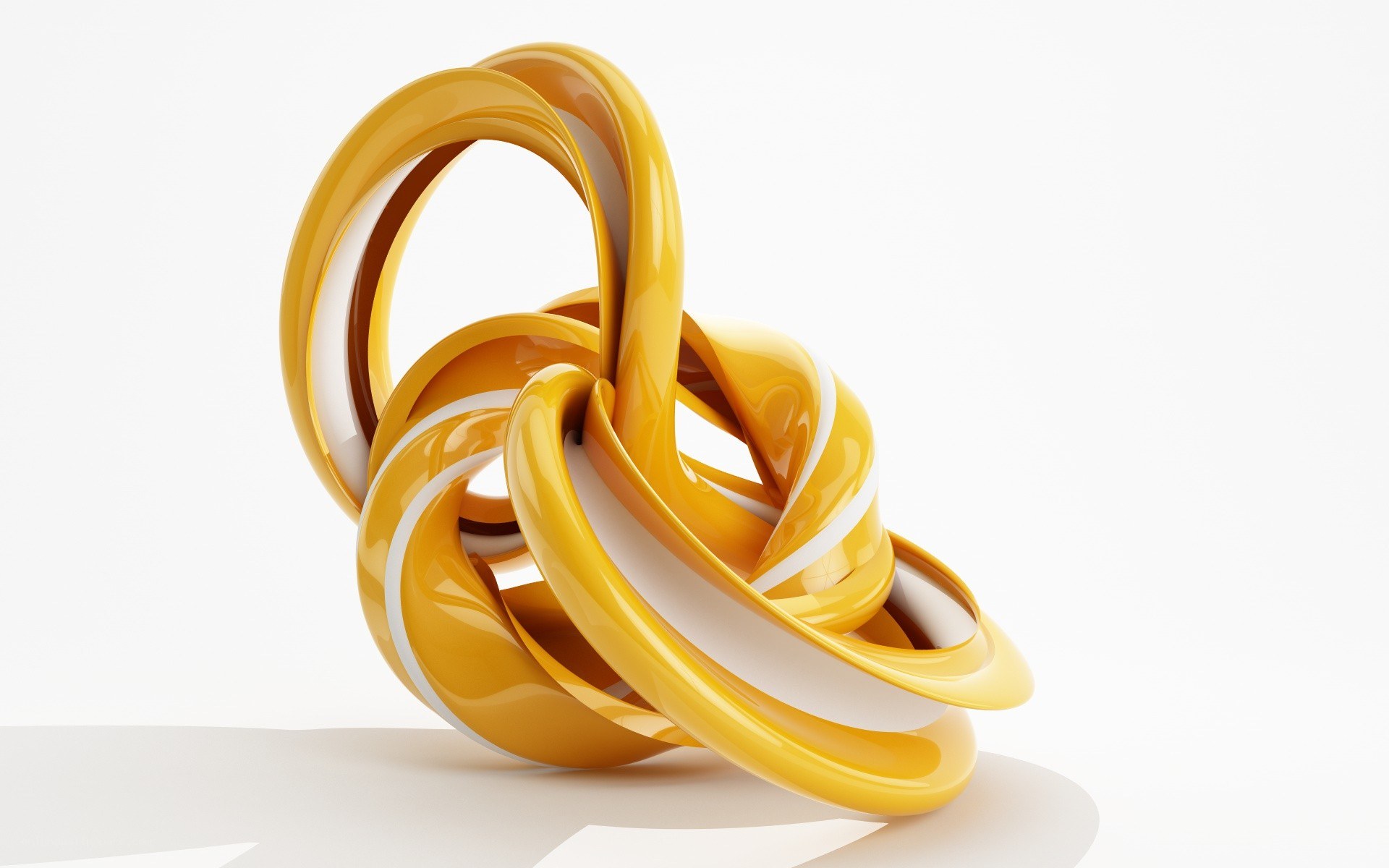 Yellow abstract knot sculpture