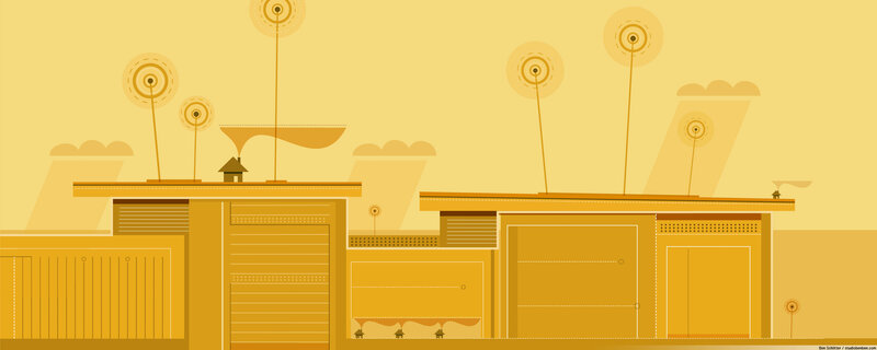 yellow abstract landscape