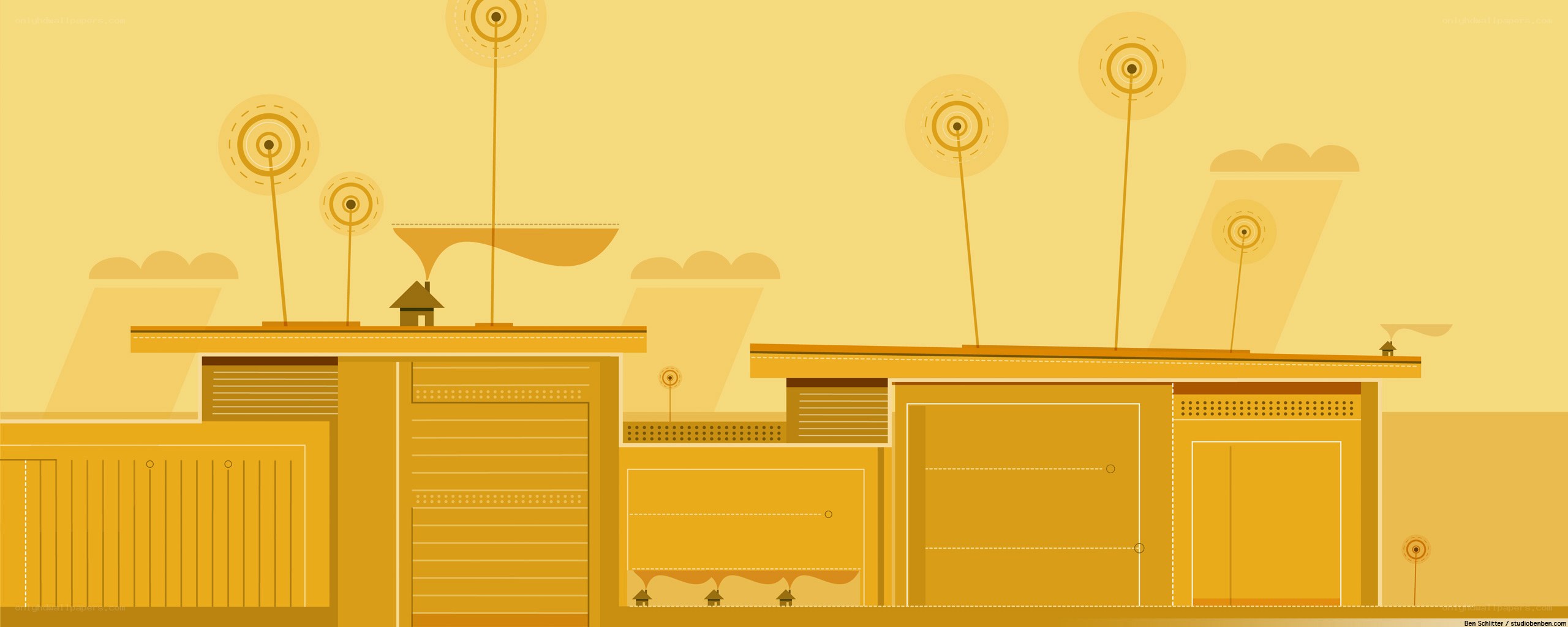 yellow abstract landscape