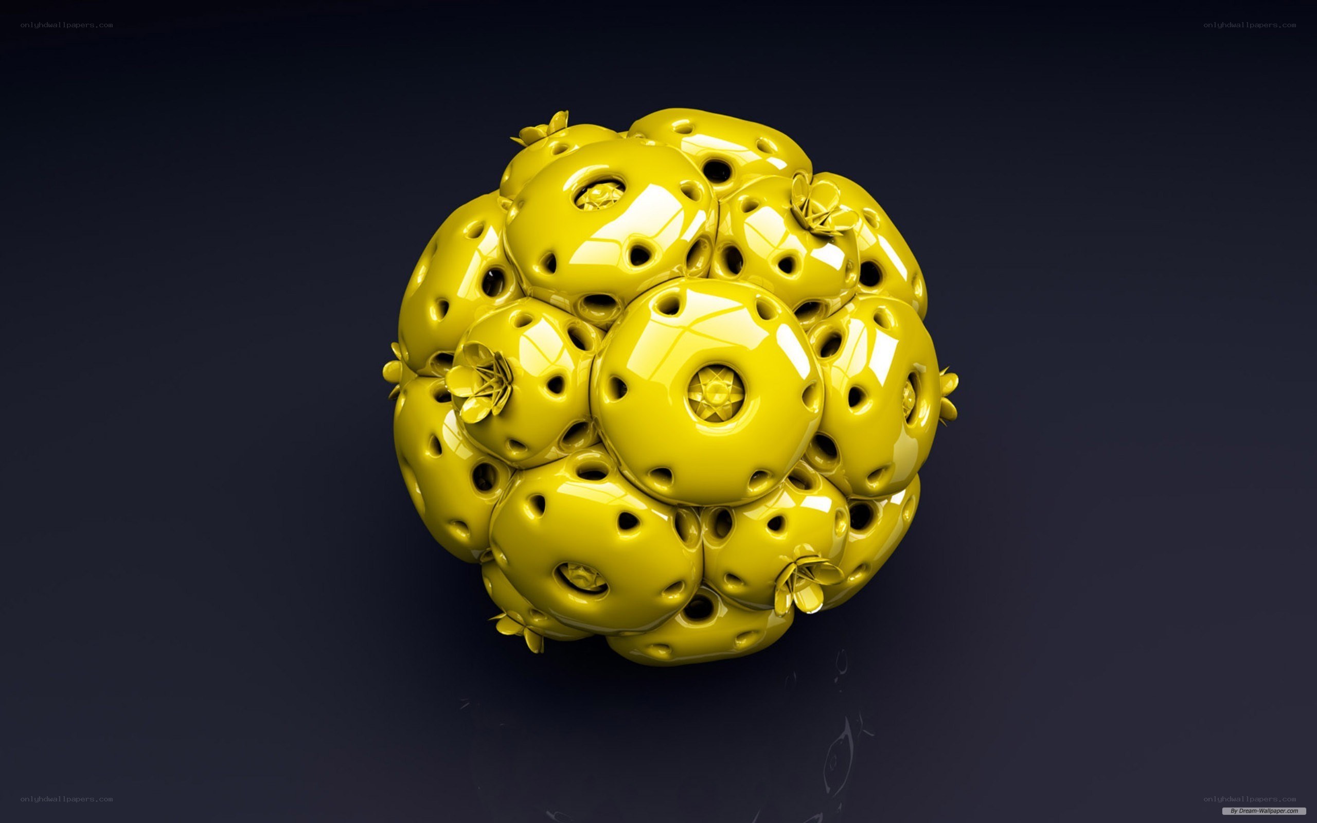 yellow abstract sphere sculpture