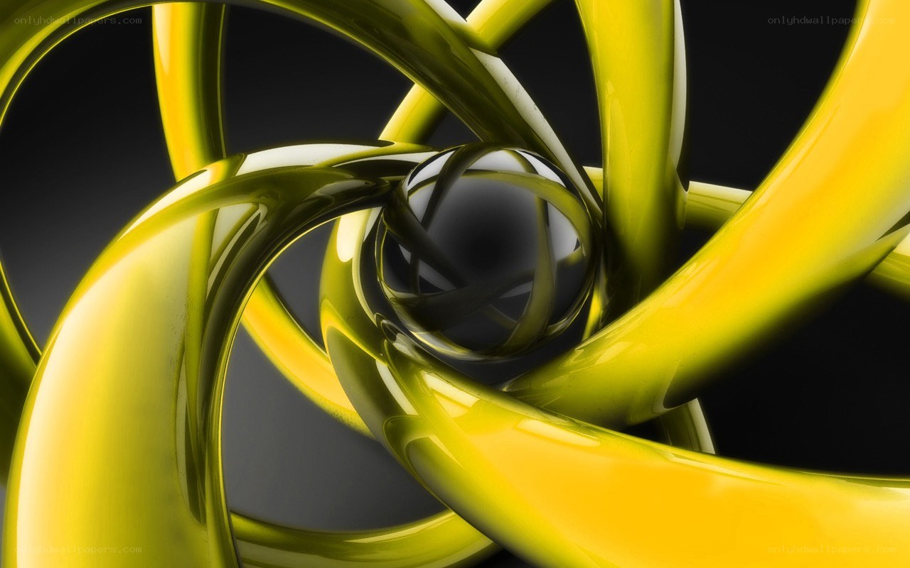 Yellow abstract swirl sculpture