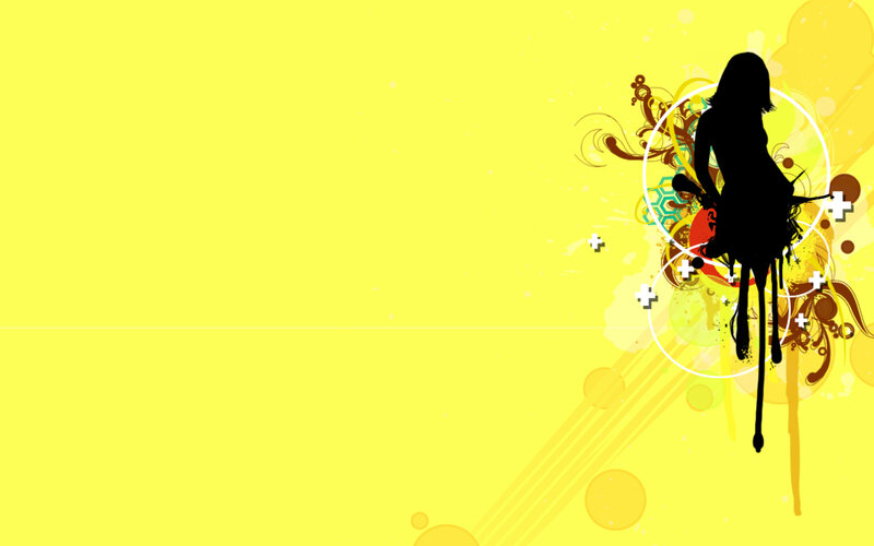 yellow abstract woman silhouette