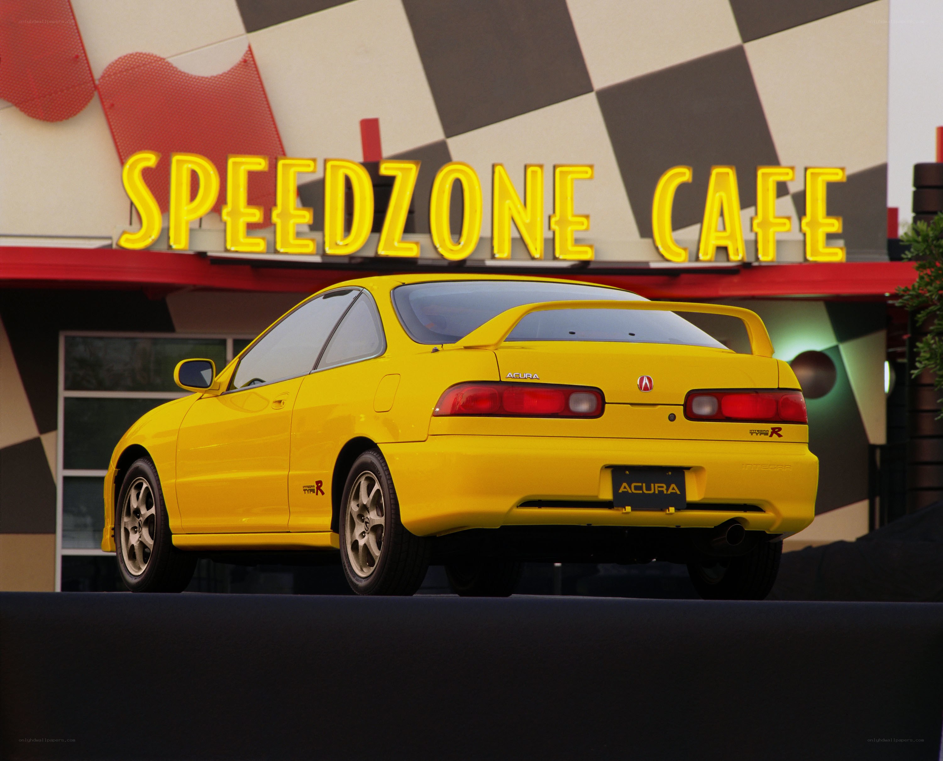 Yellow Acura Integra Type R