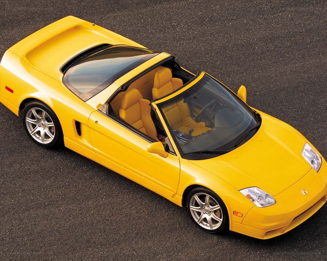 Yellow Acura NSX convertible