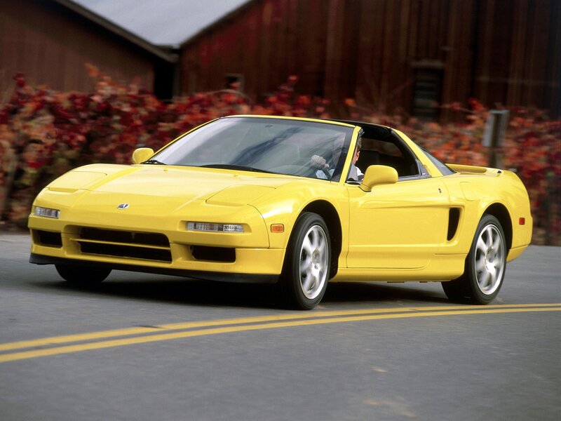 Yellow Acura NSX sports car