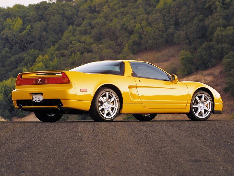Yellow Acura NSX sports car