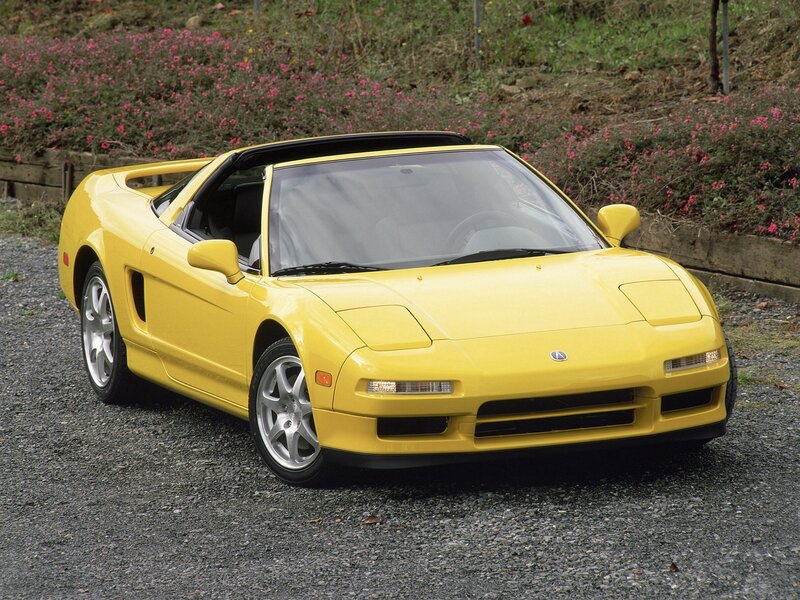 Yellow Acura NSX sports car