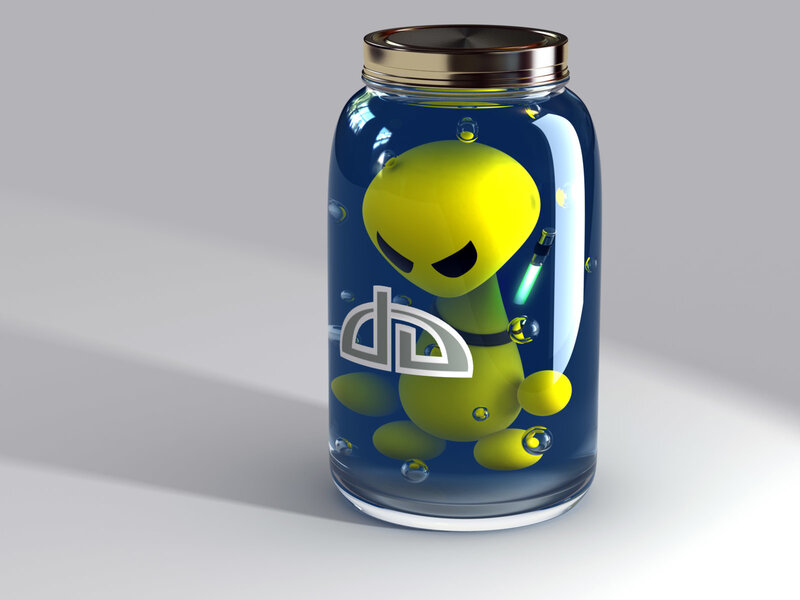 Yellow Alien in Jar