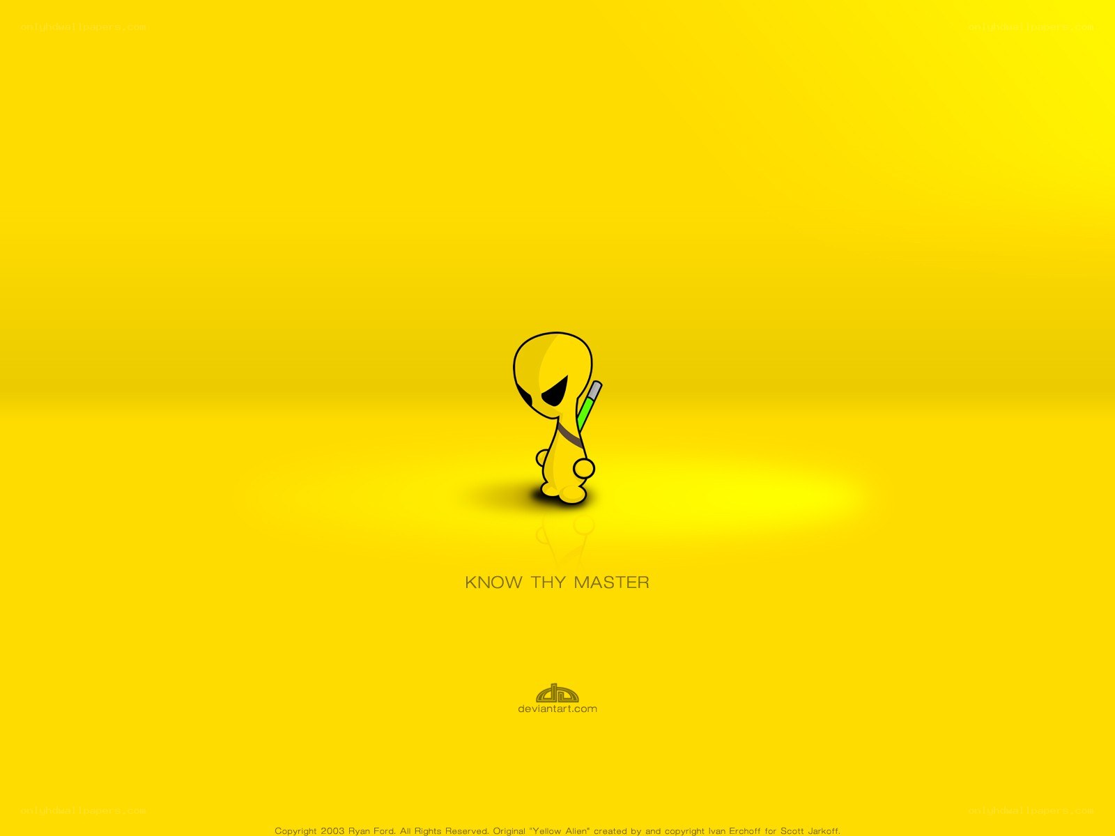 Yellow alien with lightsaber