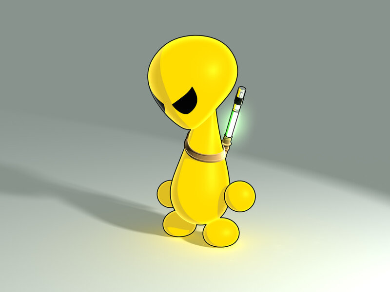 Yellow Alien with Lightsaber — Neutral