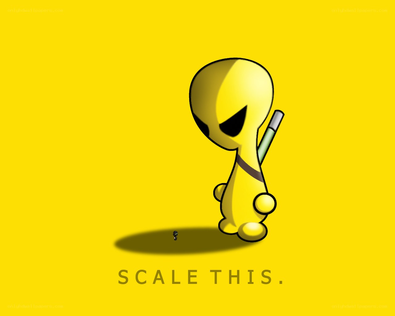 Yellow alien with staff