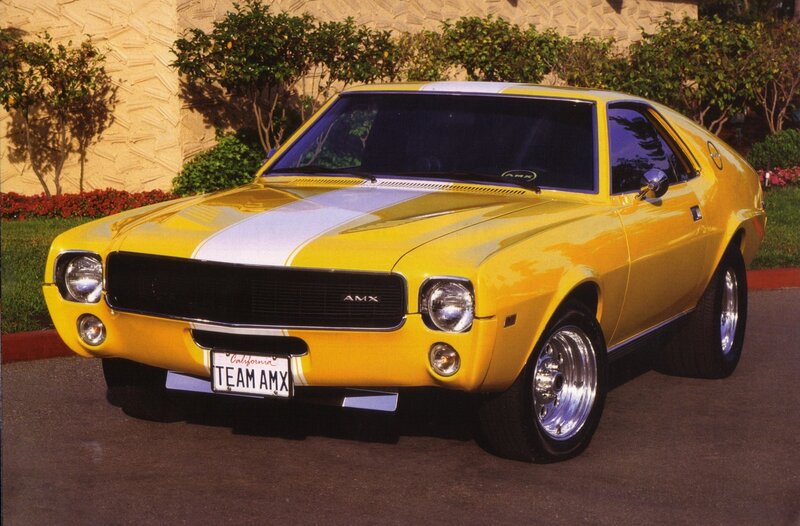 Yellow AMX muscle car