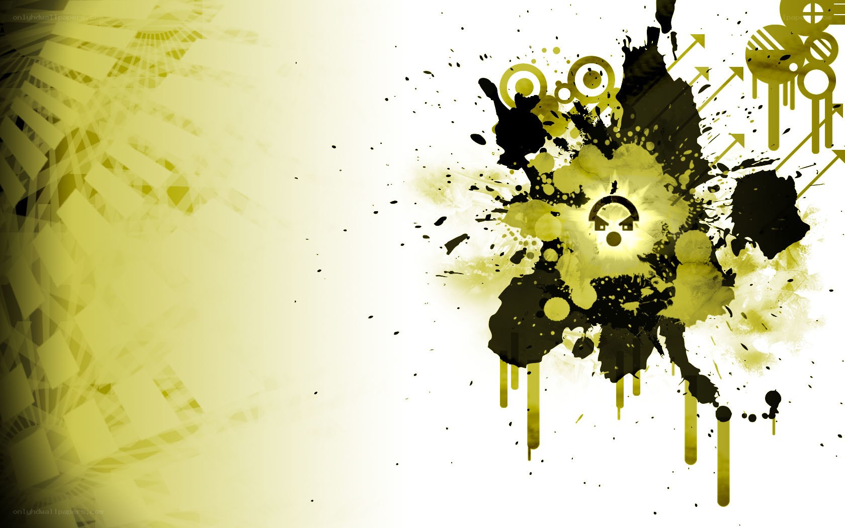 yellow and black abstract splatter