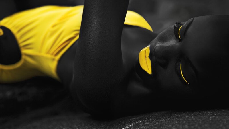 yellow and black artistic portrait