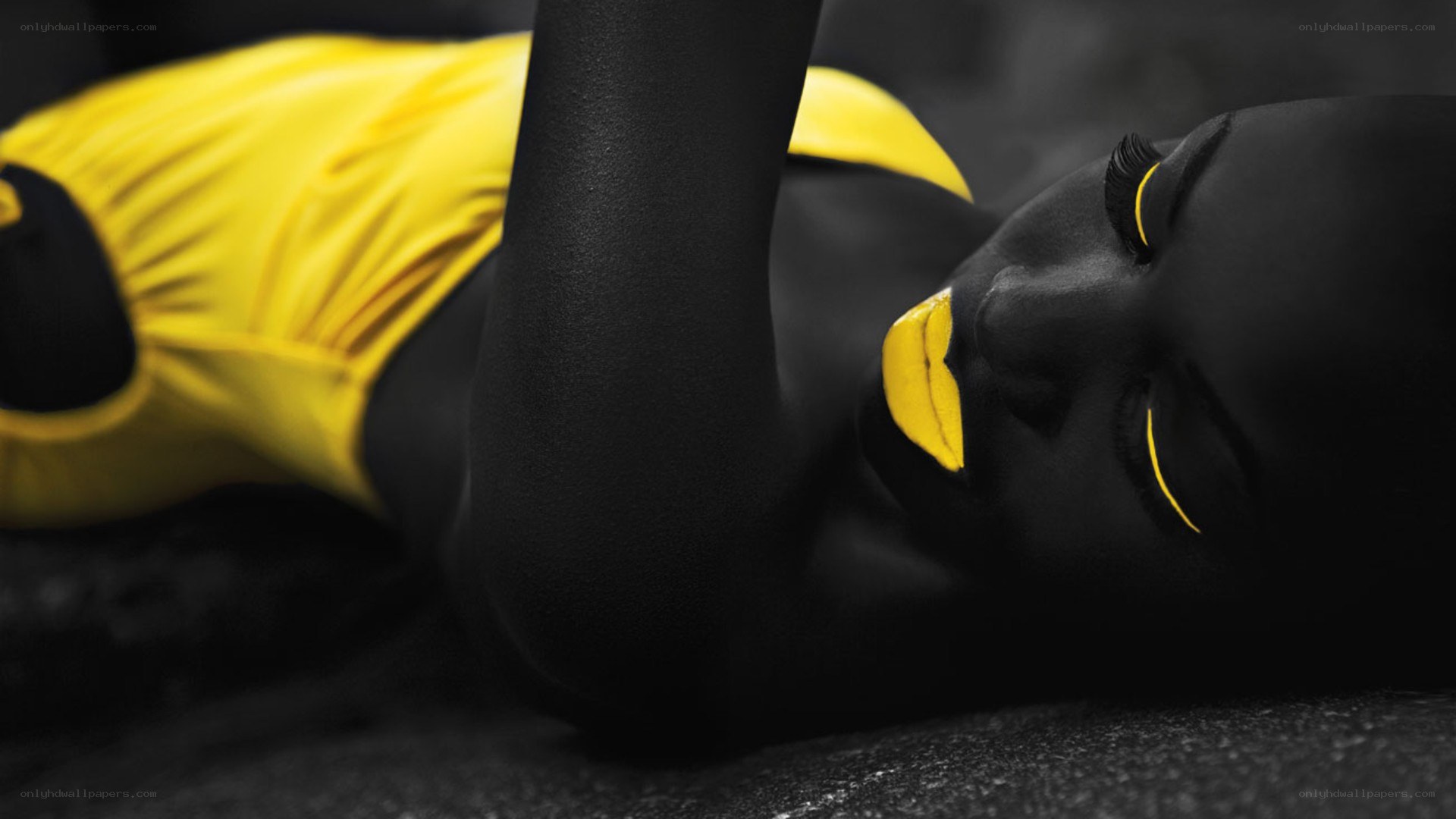 yellow and black artistic portrait