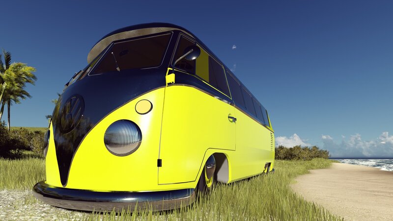 Yellow and Black Bus